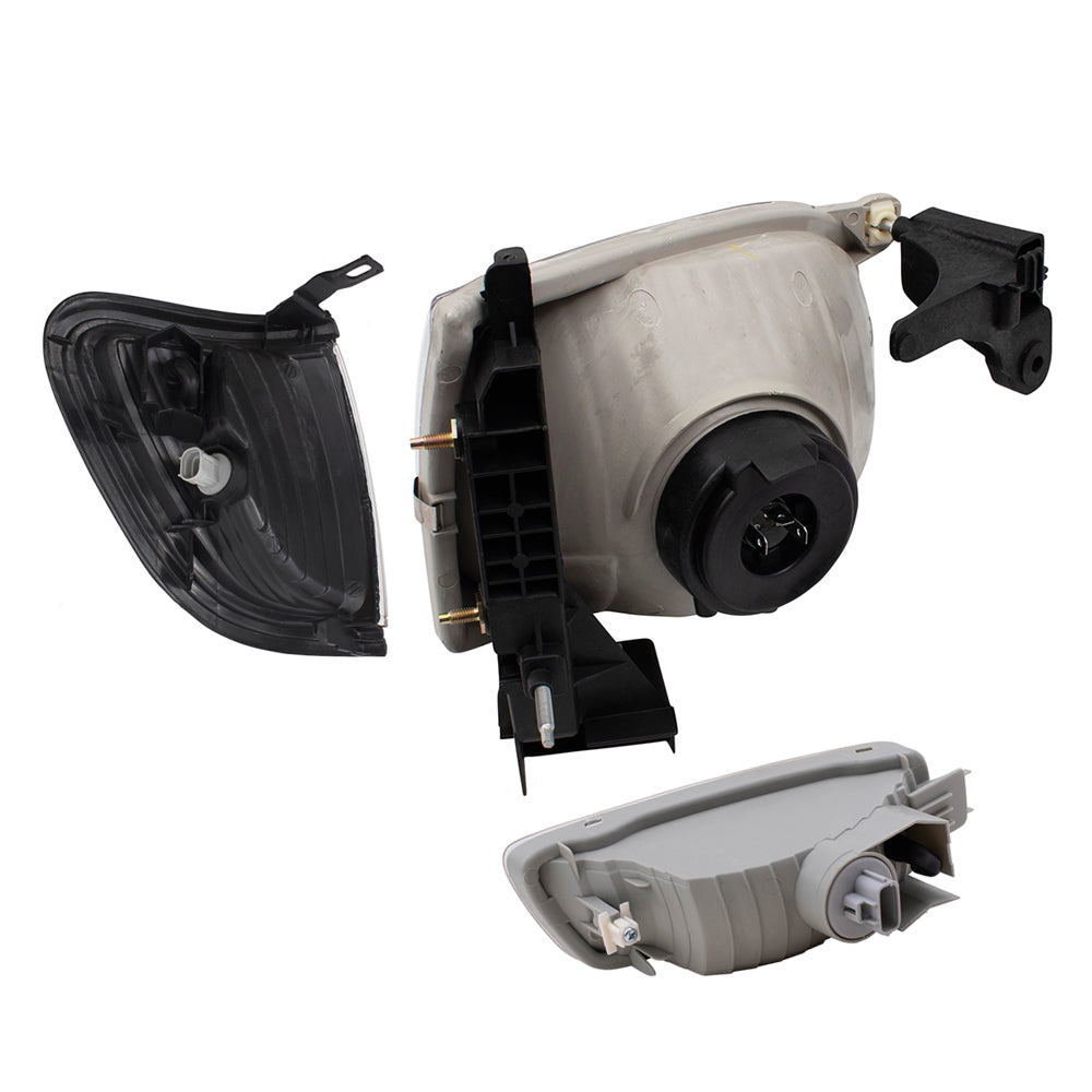 Brock Replacement 6 Pc Headlights and Signal Lights Compatible with 2001-2004 Tacoma