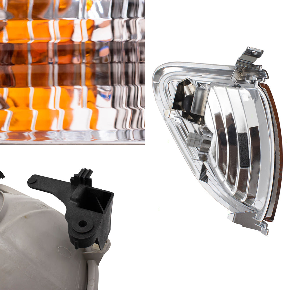 Brock Replacement 6 Pc Headlights with Front & Corner Signal Lamps Compatible with 2001-2004 Tacoma