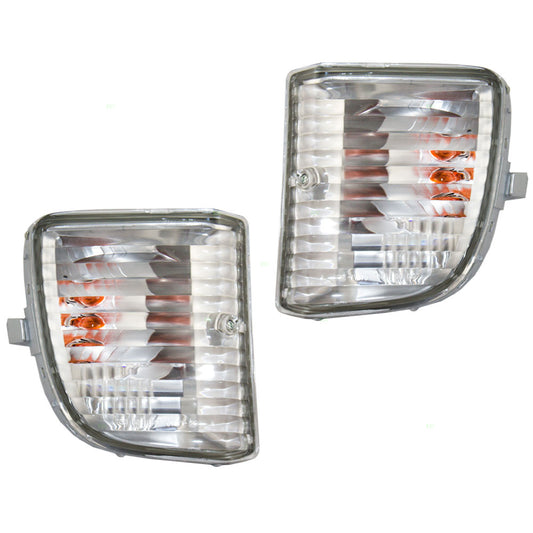 Brock Replacement Set Driver and Passenger Park Signal Front Marker Lights Lamps Compatible with 2001-2003 RAV4 81521-42050 81511-42050