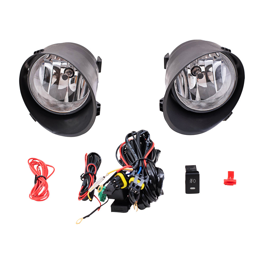 Fits Toyota Tundra 07-13 Set Fog Lights Clear Lens Bezels Bulb Wiring & Switch