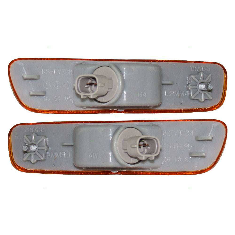 Brock Replacement Driver and Passenger Front Signal Side Marker Lights Lamps Compatible with 99-03 SUV 81740-48010 81730-48010