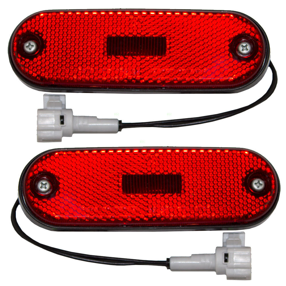 Brock Replacement Set Driver and Passenger Rear Signal Side Marker Lights Lamps Compatible with 1996-2000 RAV4 81760-42010 81750-42010
