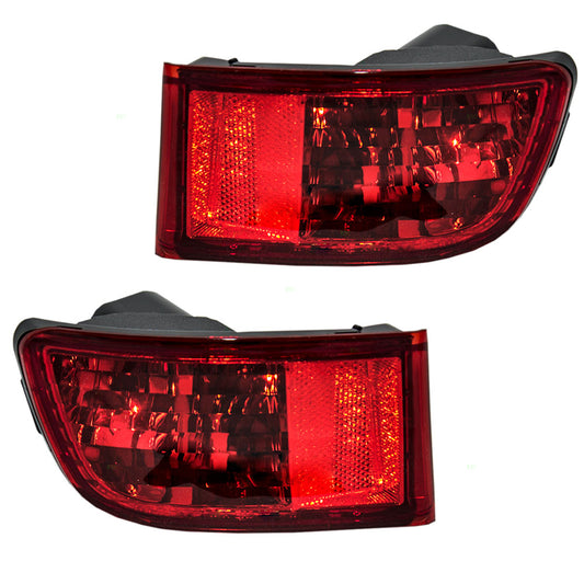 Brock Replacement Set Driver and Passenger Park Signal Rear Bumper Reflector Marker Lights Lamps Compatible with 2003-2005 4Runner 81590-60141 81580-60111