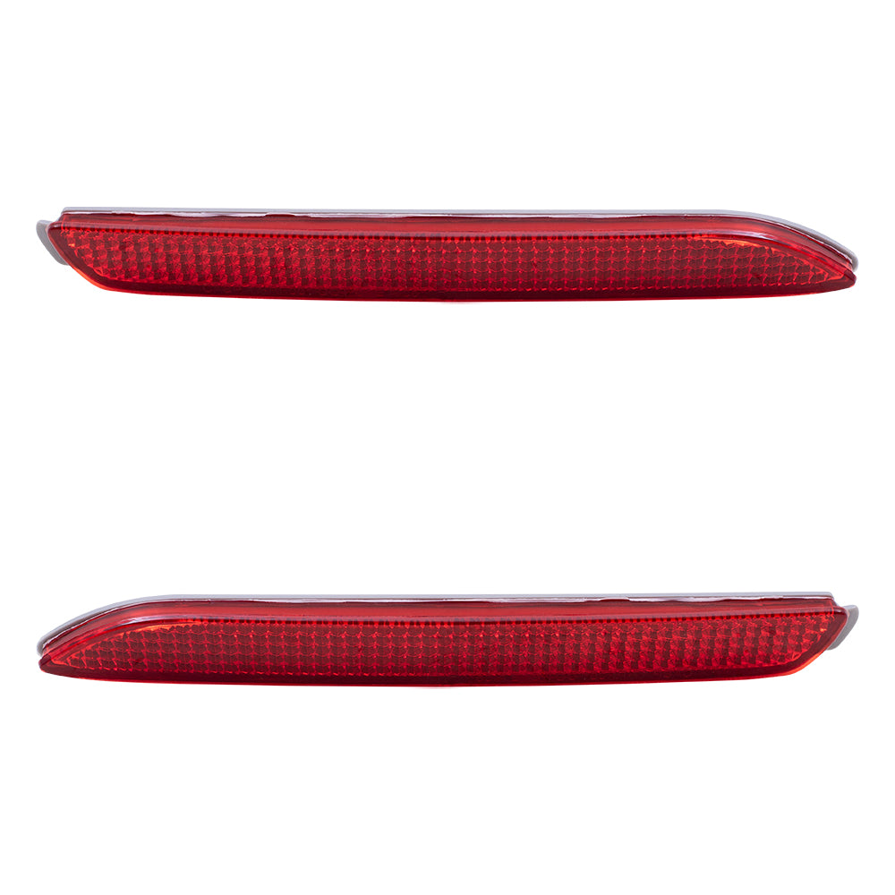 Brock Driver and Passenger Rear Bumper Reflector Compatible with 2009-2021 Toyota 81920-08010