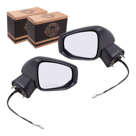 Replacement Set Driver and Passenger Power Side Door Mirrors Textured Black Compatible with 2019-2021 RAV4 RAV4 Hybrid