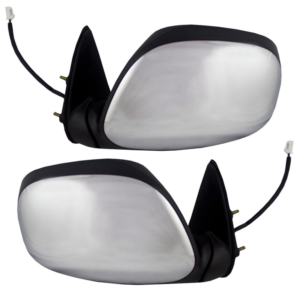 Driver and Passenger Power Side View Mirrors with Chrome Covers Replacement for Toyota Pickup Truck 879400C040 879100C040
