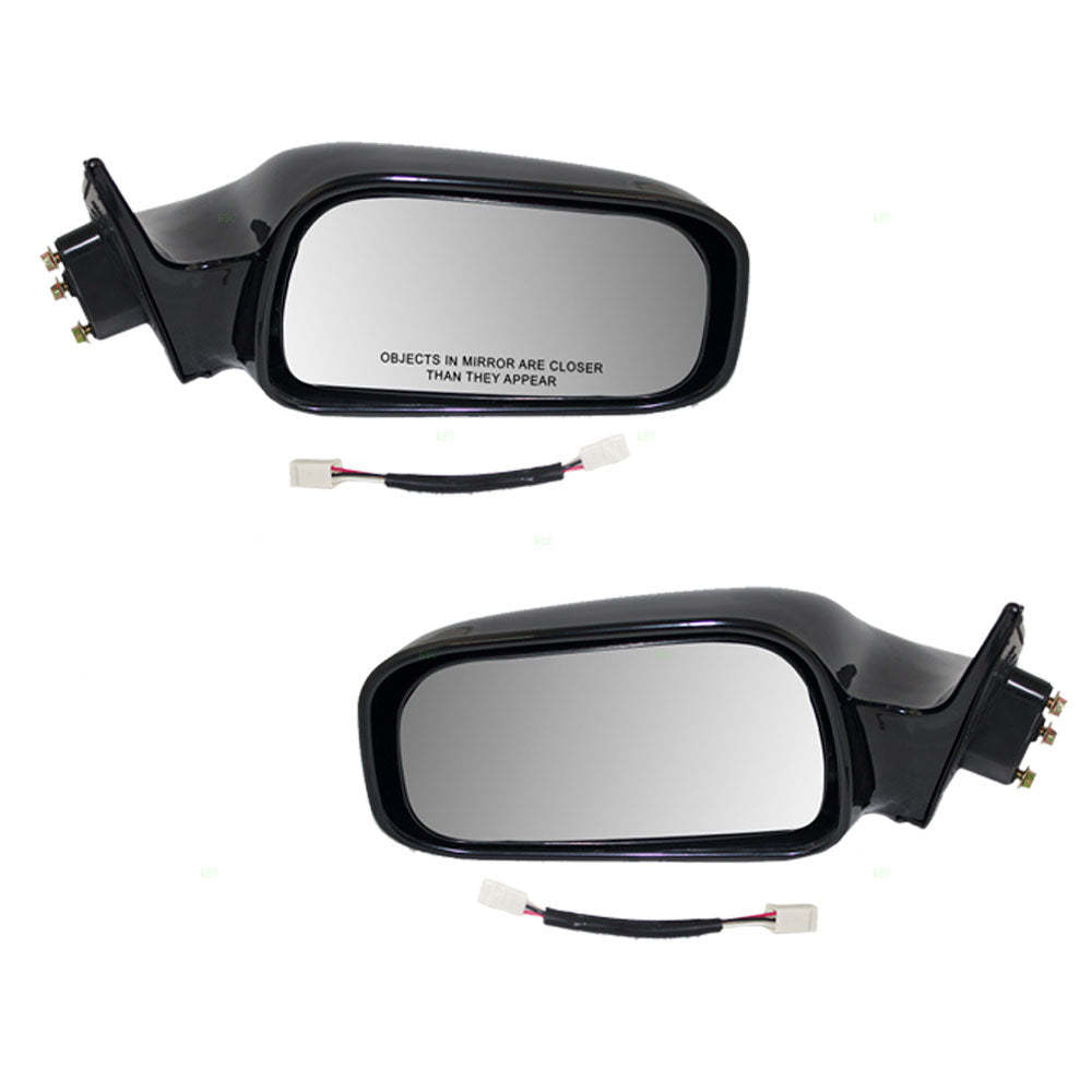Driver and Passenger Power Side View Mirrors with Adapters Ready-to-Paint Replacement for Toyota 87940-33040-C0 87910-06030-C0