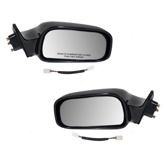 Driver and Passenger Power Side View Mirrors with Adapters Ready-to-Paint Replacement for Toyota 87940-33040-C0 87910-06030-C0