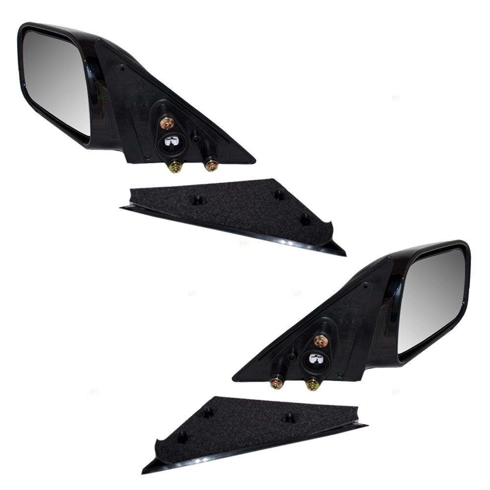 Driver and Passenger Power Side View Mirrors with Adapters Ready-to-Paint Replacement for Toyota 87940-33040-C0 87910-06030-C0