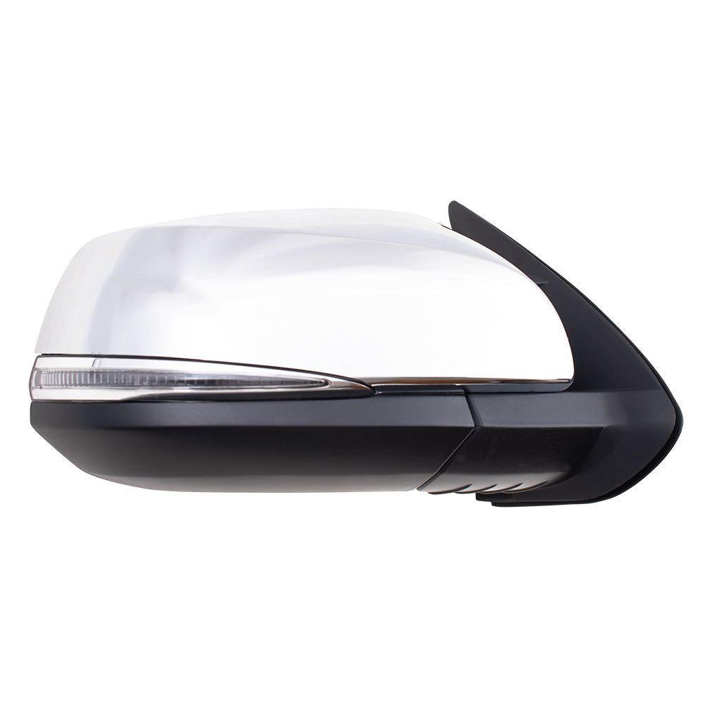 Replacement Passenger Power Door Mirror Chrome Cover Heated Signal Blind Spot Detection Compatible with 2016-2020 Tacoma