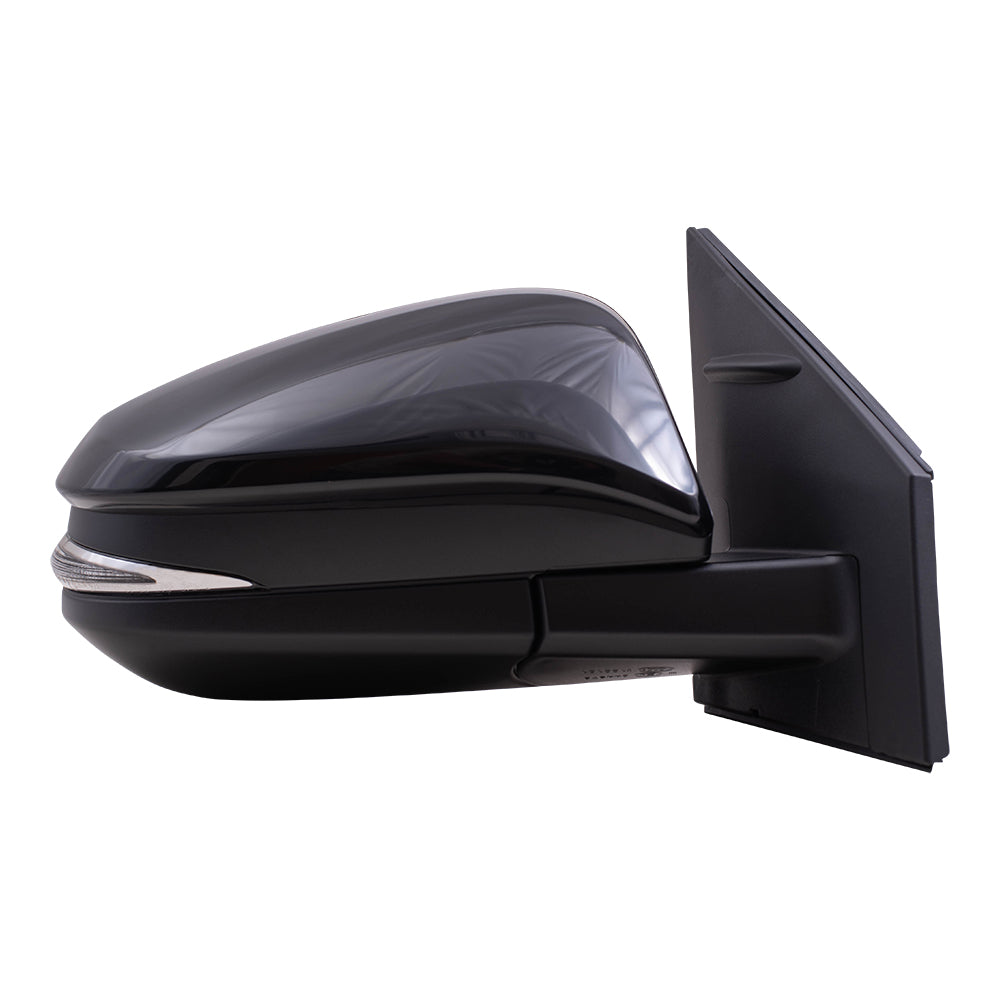 Brock Aftermarket Replacement Driver Left Passenger Right Power Mirror Black With Heat-Signal-Blind Spot Detection Without Camera Compatible With 2015-2018 Toyota RAV4 North America Built From 11/2014
