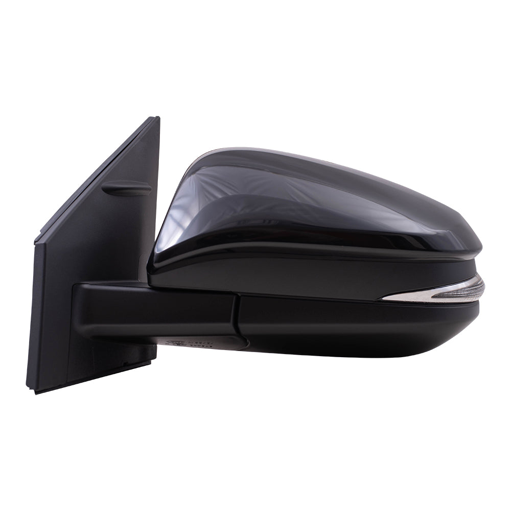 Brock Aftermarket Replacement Driver Left Power Mirror PTM Black With Heat-Signal-Blind Spot Detection Without Camera Compatible With 2015-2018 Toyota RAV4 North America Built From 11/2014