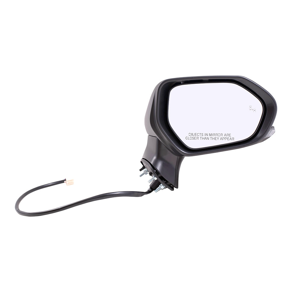 Brock Aftermarket Replacement Passenger Right Power Mirror With Heat-Signal-Blind Spot Detection Without Camera Paint To Match Black Compatible With 2018-2021 Toyota Camry