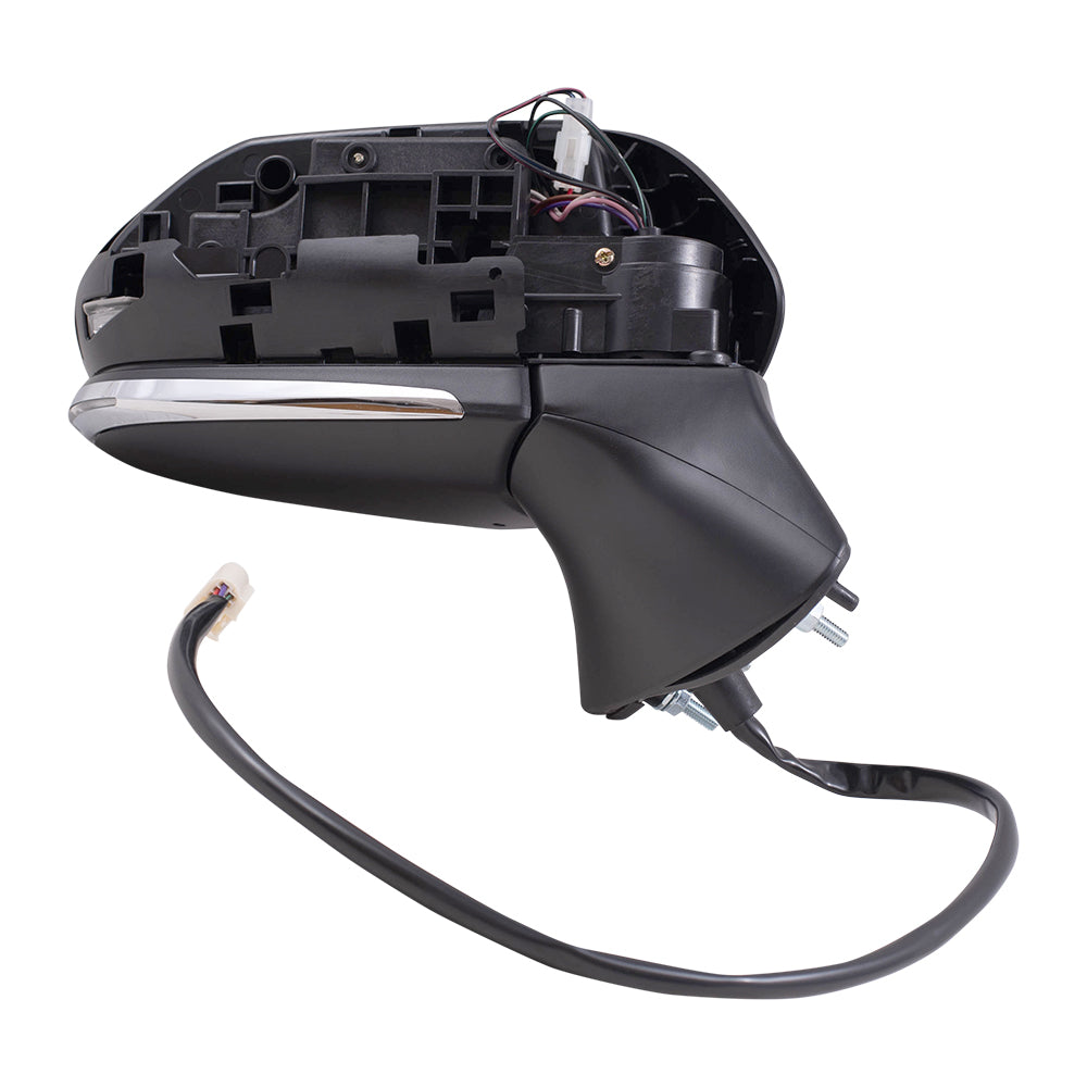 Brock Aftermarket Replacement Passenger Right Power Mirror With Heat-Signal-Blind Spot Detection Without Camera Paint To Match Black Compatible With 2018-2021 Toyota Camry