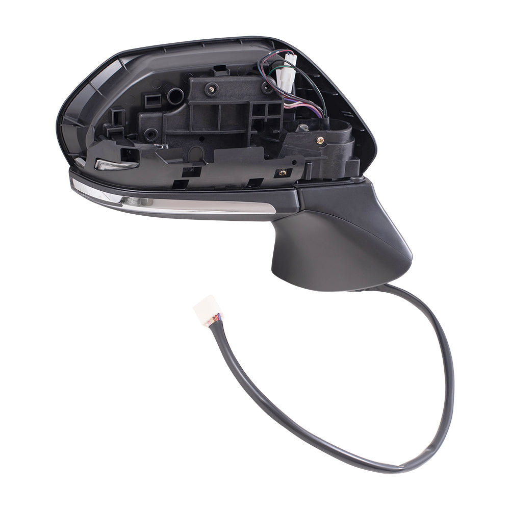 Brock Aftermarket Replacement Passenger Right Power Mirror With Heat-Signal-Blind Spot Detection Without Camera Paint To Match Black Compatible With 2018-2021 Toyota Camry