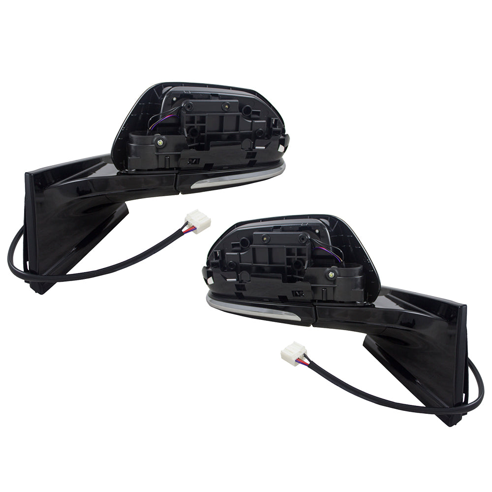 Brock Replacement Pair Set Power Side View Mirrors Heated Textured Base Ready-to-Paint Cap Compatible with 16-18 Prius & Prime