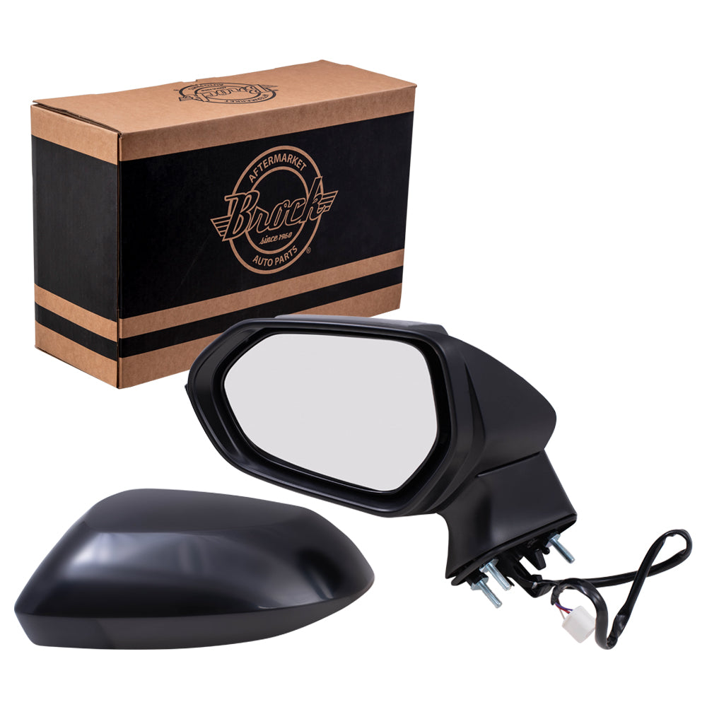 Brock Replacement Driver Side Power Mirror Paint to Match Black with Heat without Signal and Blind Spot Detection Compatible with 2020 Toyota Corolla Sedan Japan Built ONLY