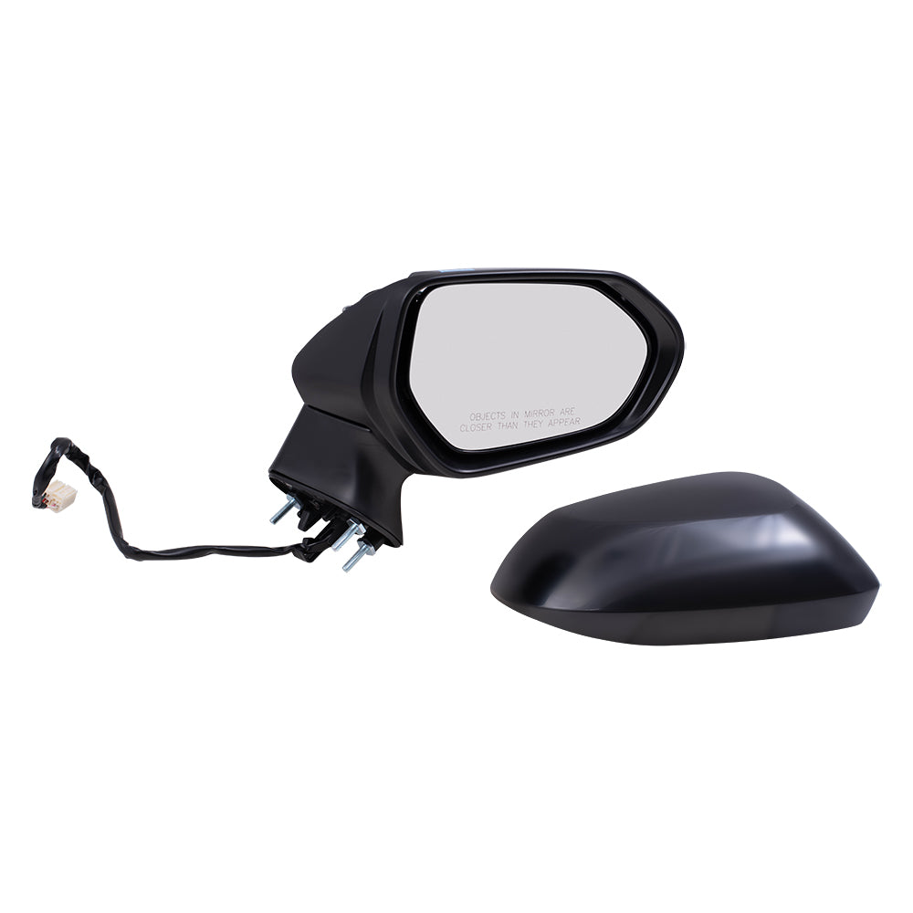 Brock Replacement Passenger Side Power Mirror Paint to Match Black with Heat and Signal without Blind Spot Detection Compatible with 2020 Toyota Corolla Sedan JAPAN BUILT