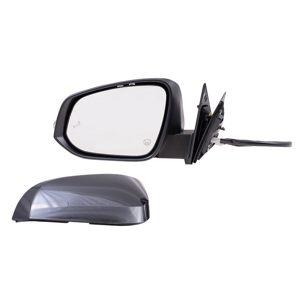Brock Replacement Driver Side Power Mirror with Heat, Signal, Blind Spot Detection, Memory and Puddle Light Compatible with 2017-2019 Toyota Highlander Limited/Highlander Hybrid Limited