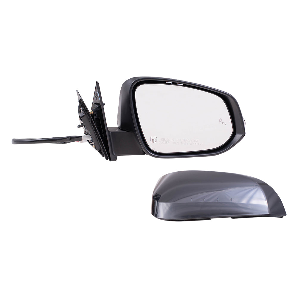 Brock Replacement Passenger Side Power Mirror with Heat, Signal, Blind Spot Detection, Memory & Puddle Light Compatible with 2017-2019 Toyota Highlander Limited/Highlander Hybrid Limited