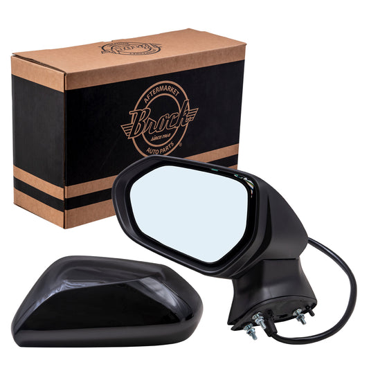 Brock Aftermarket Replacement Driver Left Power Mirror With Heat-Signal- Camera Paint To Match Black Compatible With 2018-2020 Toyota Camry North America Built