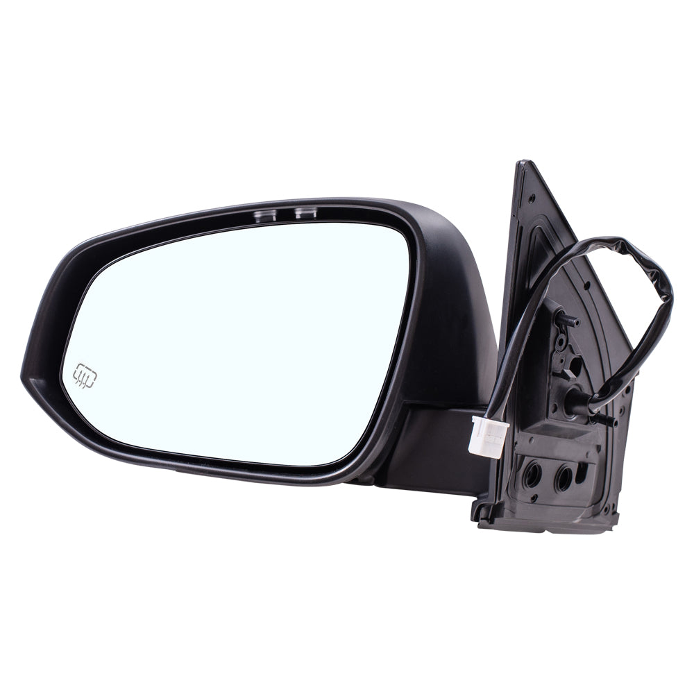 Brock Aftermarket Replacement Driver Left Power Mirror With Heat-Signal-Blind Spot Detection-Camera Paint To Match Black Compatible With 2016-2018 Toyota RAV4 Japan Built