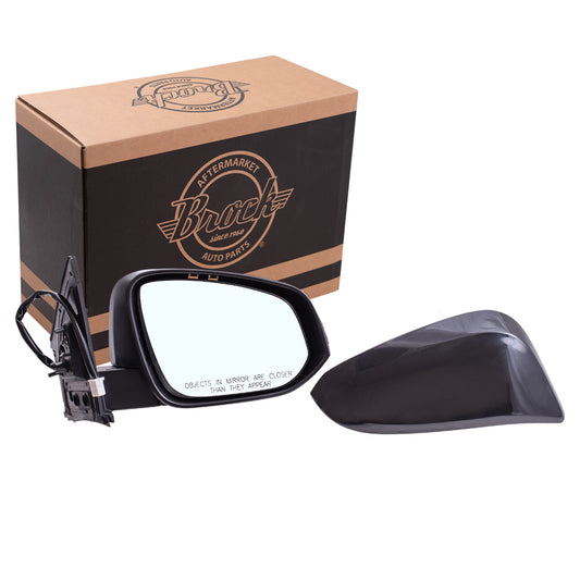 Brock Aftermarket Replacement Passenger Right Power Mirror With Heat-Signal-Blind Spot Detection-Camera Paint To Match Black Compatible With 2016-2018 RAV4 Japan Built