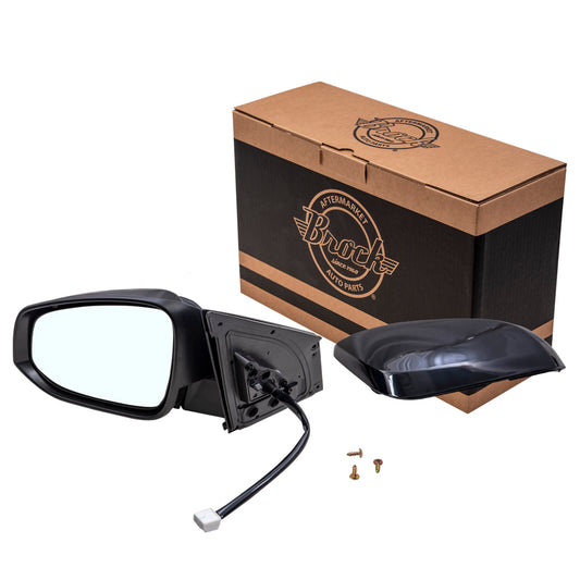 Brock Aftermarket Replacement Driver Left Power Mirror With Heat-Signal-Blind Spot Detection-Camera Paint To Match Black Compatible With 2016-2018 Toyota RAV4 North America Built