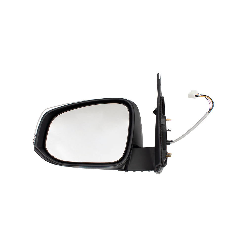 Brock Replacement Pair Set Power Side View Mirrors Heated Signal Chrome Covers Compatible with 16-18 Tacoma Pickup 8794004240 8791004230