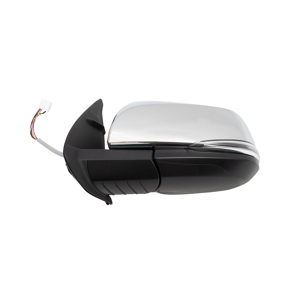 Brock Replacement Pair Set Power Side View Mirrors Heated Signal Chrome Covers Compatible with 16-18 Tacoma Pickup 8794004240 8791004230