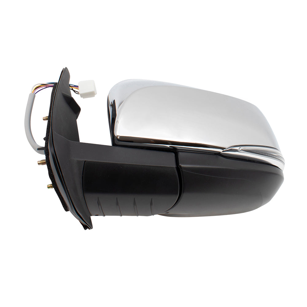 Brock Replacement Pair Set Power Side View Mirrors Heated Signal Chrome Covers Compatible with 16-18 Tacoma Pickup 8794004240 8791004230