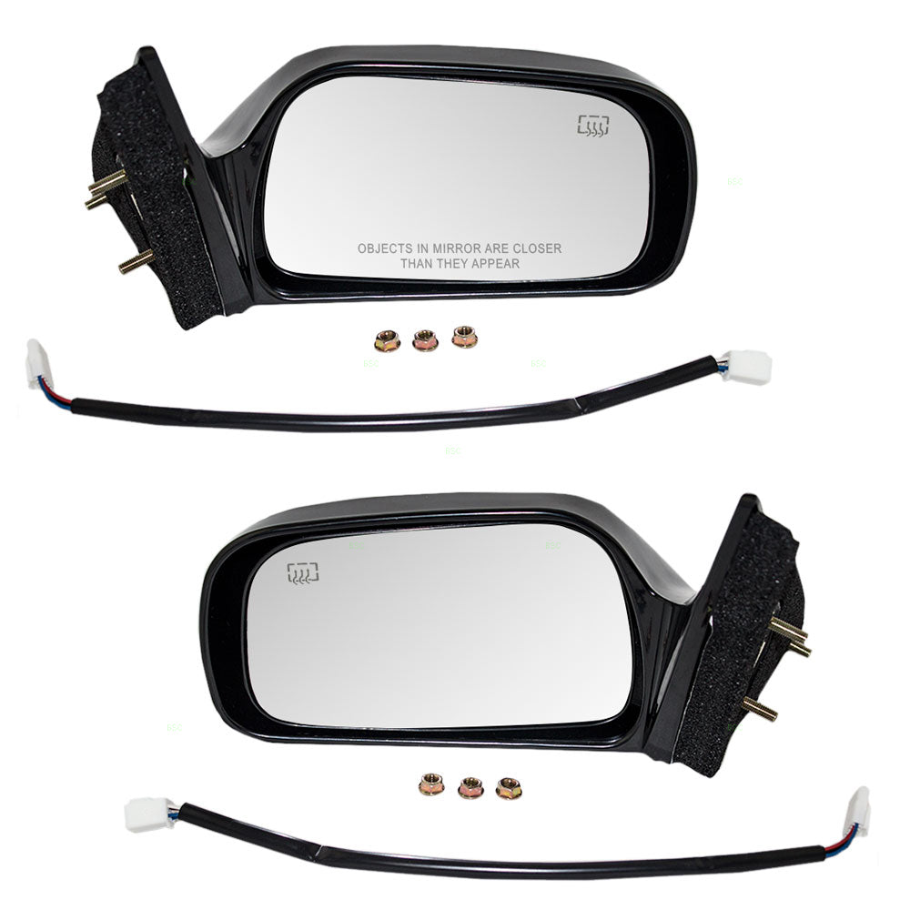 Brock Replacement Driver and Passenger Power Side View Mirrors Heated Compatible with 1997-2001 Camry US Japan 87940-33230-C0 87910-AA040-C0