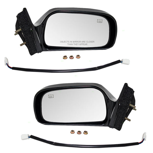 Brock Replacement Driver and Passenger Power Side View Mirrors Heated Compatible with 1997-2001 Camry US Japan 87940-33230-C0 87910-AA040-C0