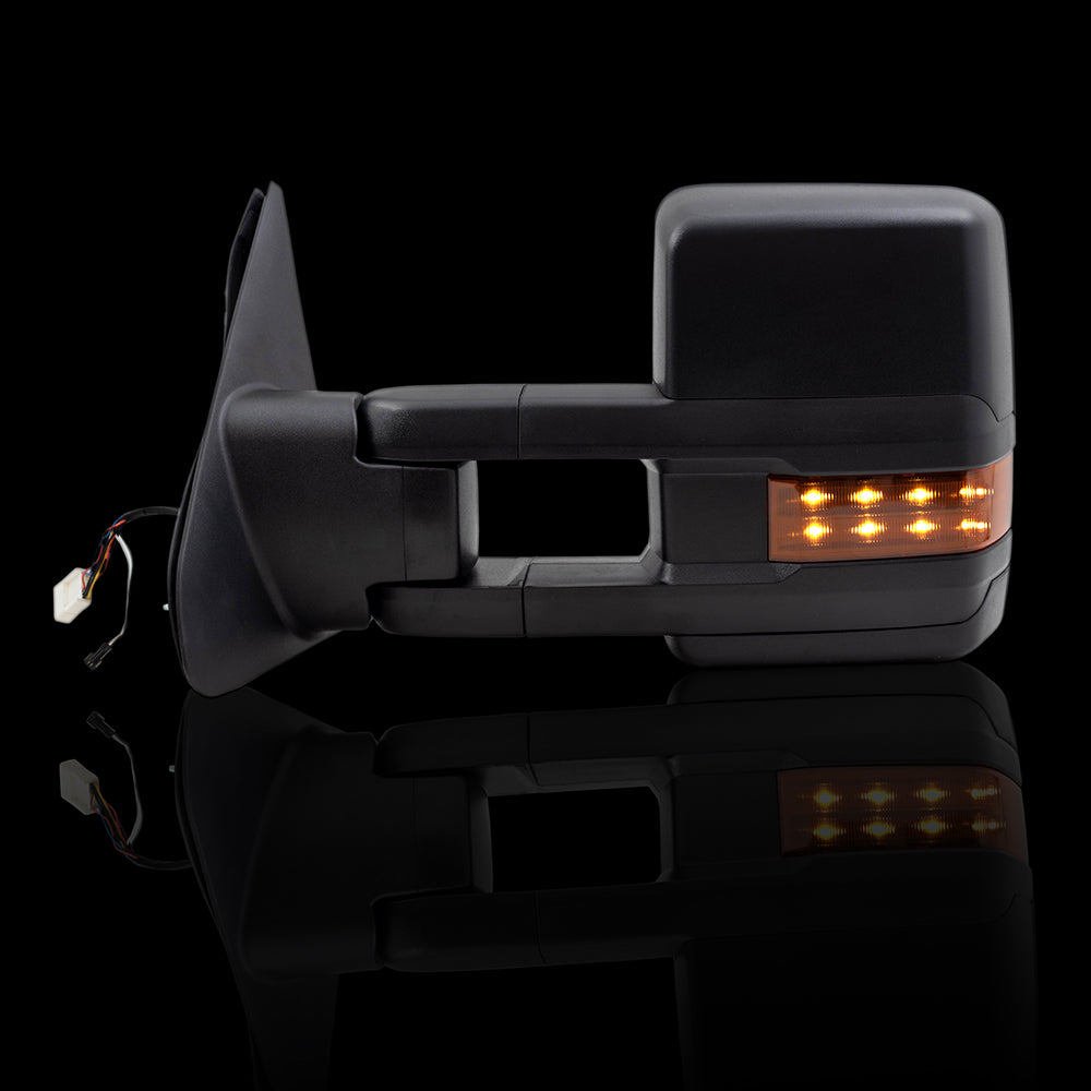 Brock Pair Set Performance Upgrade Towing Mirrors Power Heated Clearance Lamp Blind Spot Detection Amber External Signal & Signal in Glass for 07-18 Toyota Tundra Pickup Truck