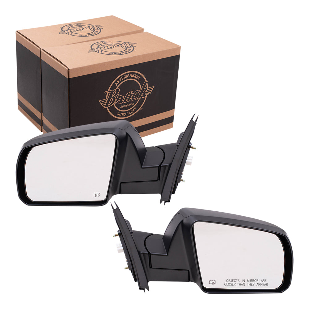 Brock Replacement Driver and Passenger Power Side View Mirrors Heated Textured Compatible with 14-19 Tundra Pickup Truck 87940-0C460 87910-0C440