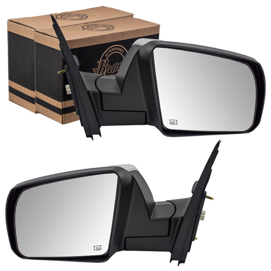 Brock Replacement Pair Set Power Side View Mirrors Heated Chrome Compatible with 14-18 Tundra Pickup Truck 879400C490 879100C470