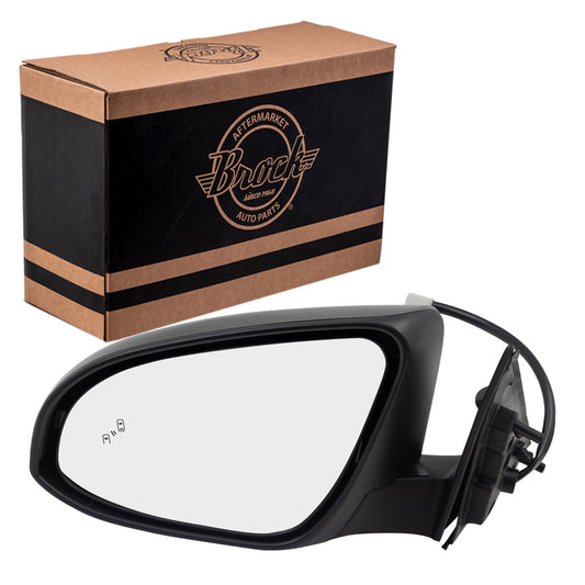Brock Replacement Power Mirror Drivers Side Heated Blind Spot Detection Compatible with 2013-2014 Camry 8790906434 87909-06434
