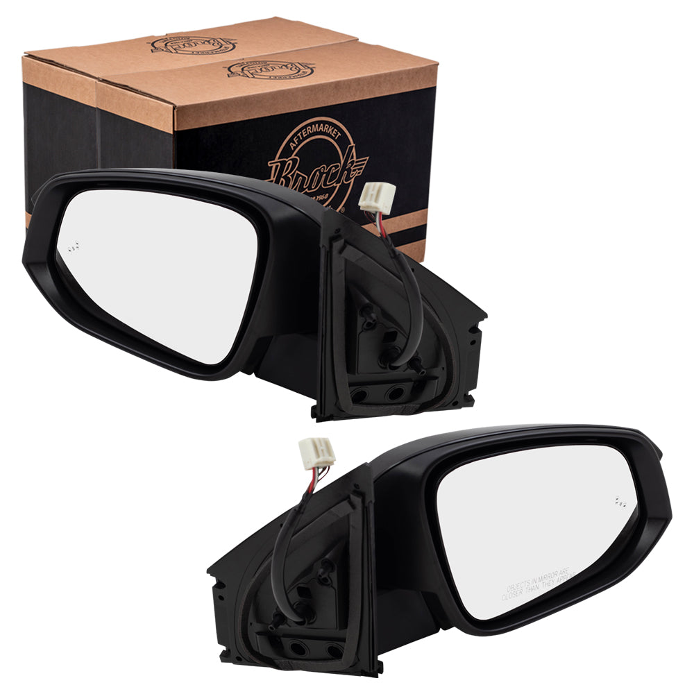 Brock Replacement Pair Power Sde Mirrors Blind Spot Detection Compatible with 13-15 RAV4 87940-0R100-C0 87910-0R090-C0