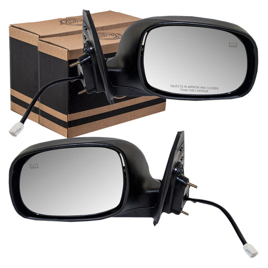 Brock Replacement Driver and Passenger Power Side View Mirror Heated Compatible with 2003-2006 Tundra 2001-2007 Sequoia 879400C070C0 879100C070C0
