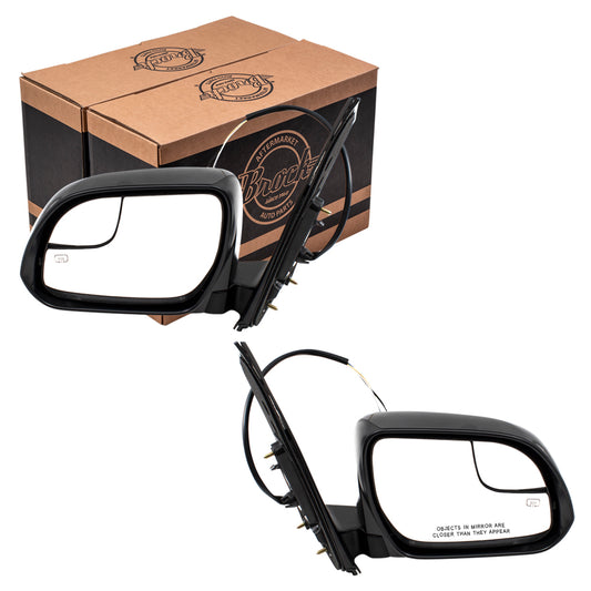 Brock Replacement Pair Set Power Side View Mirrors Heated Spotter Glass Compatible with 15-18 Sienna Van 8794008150 8791008150 TO1320339 TO1321339