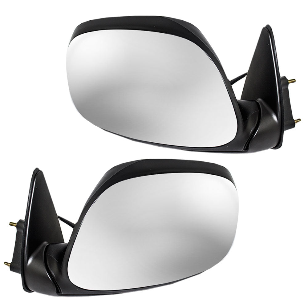 Brock Replacement Driver and Passenger Power Side View Mirrors Heated w/ Chrome Covers Compatible with 2003-2004 Tundra 879400C100 879100C110