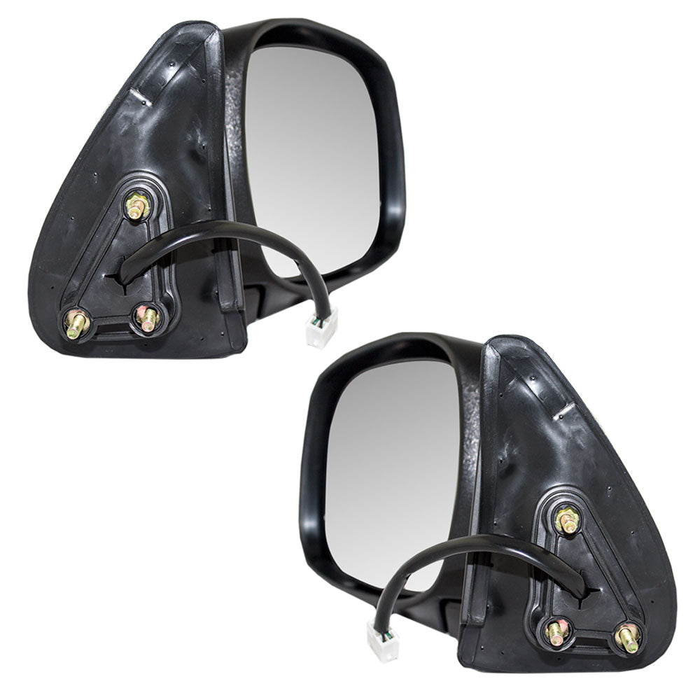 Brock Replacement Driver and Passenger Power Side View Mirrors Heated w/ Chrome Covers Compatible with 2003-2004 Tundra 879400C100 879100C110