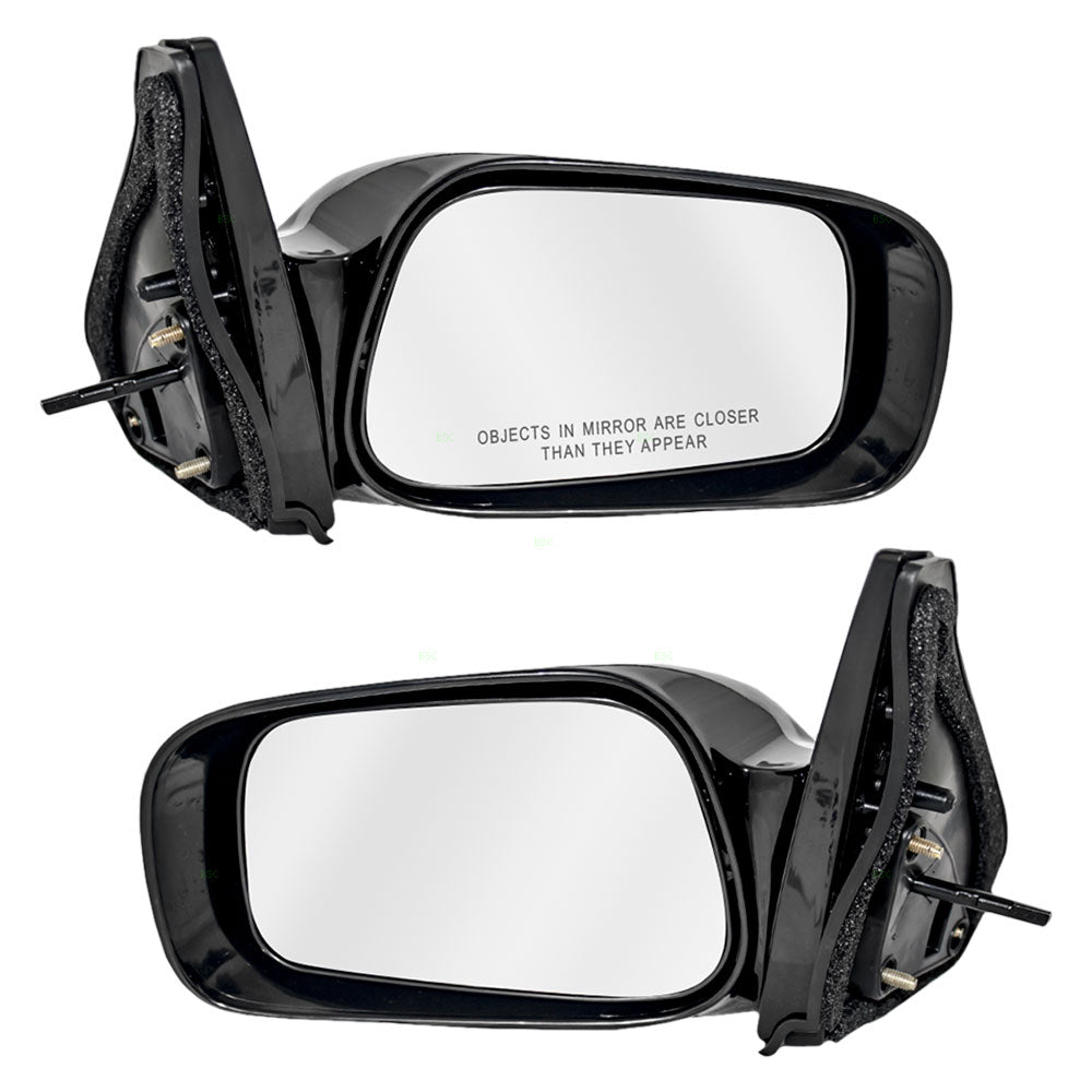 Fits Toyota Matrix 03-08 Set of Side View Manual Remote Mirrors Glass w/ Housing