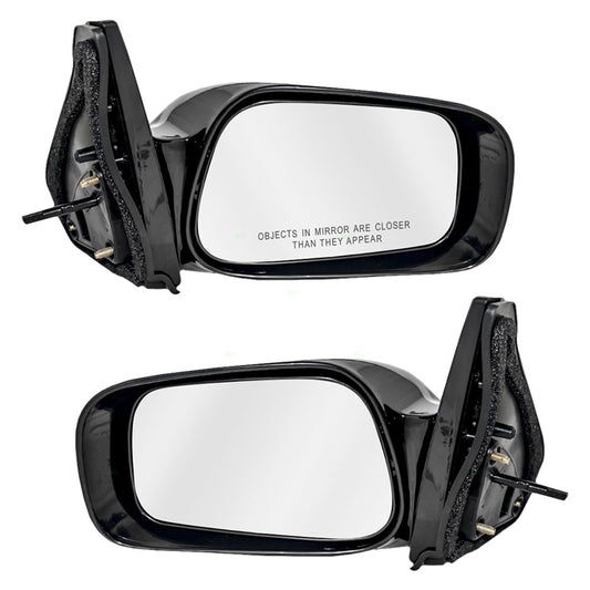 Fits Toyota Matrix 03-08 Set of Side View Manual Remote Mirrors Glass w/ Housing