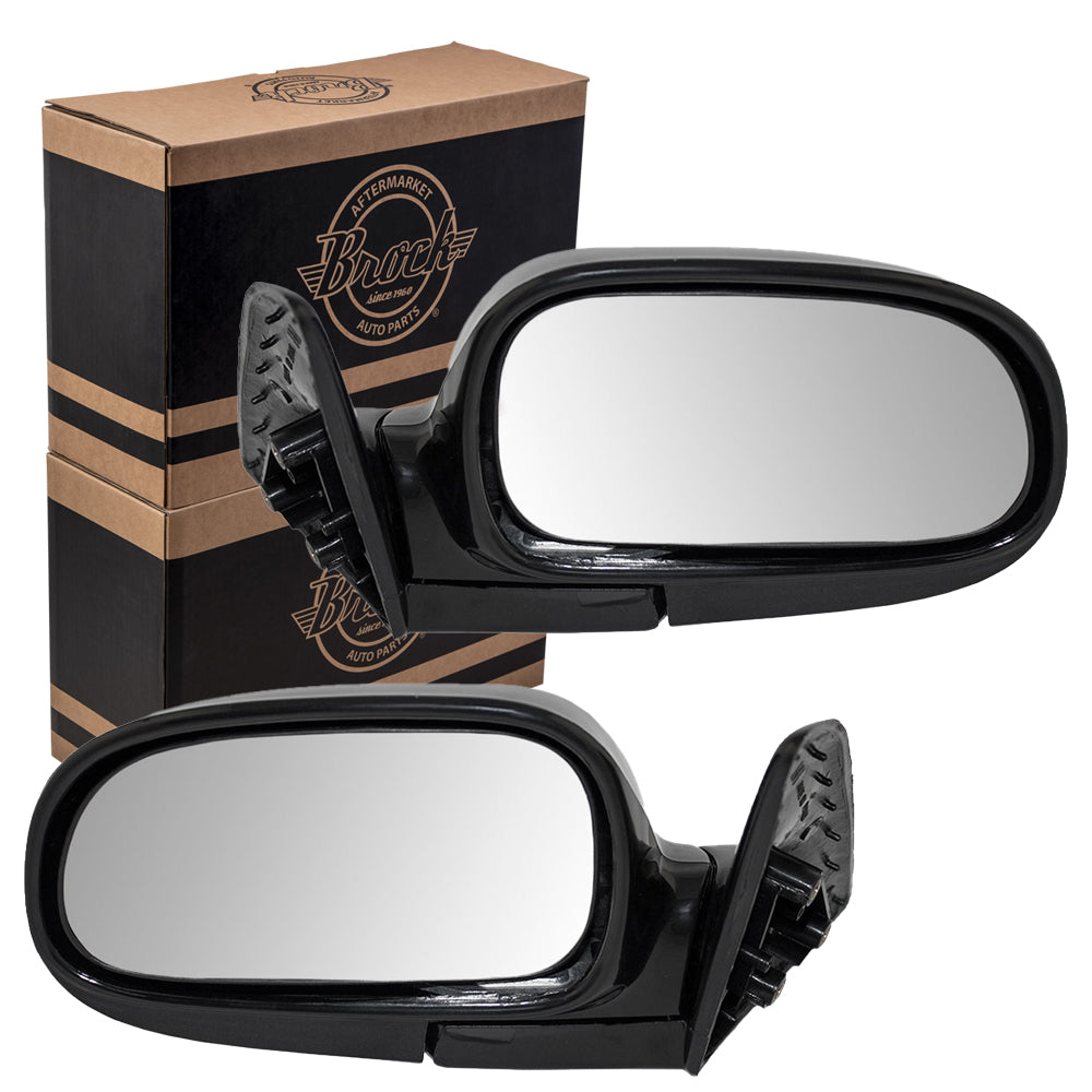 Brock Replacement Driver and Passenger Manual Side View Mirrors Ready-to-Paint Compatible with 1993-1997 Corolla 8794002061 8791002062