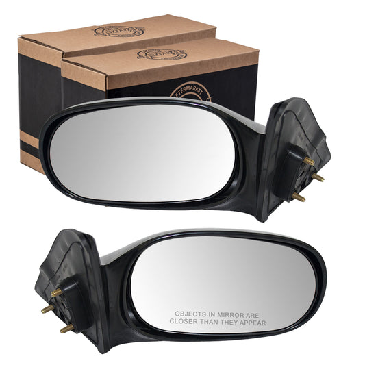 Brock Replacement Driver and Passenger Manual Side View Mirror Compatible with 1998-2002 Corolla Prizm 87940-02090 87910-02090