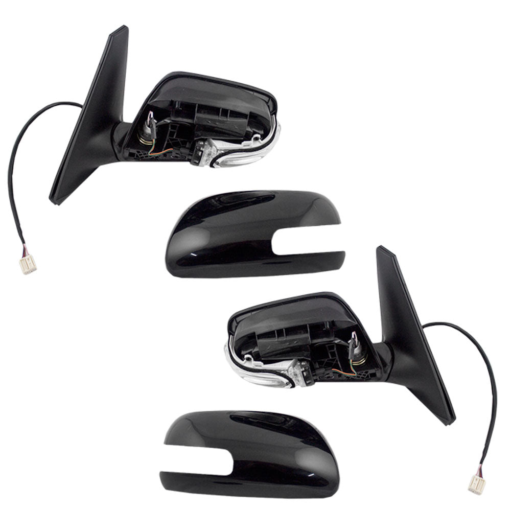 Brock Replacement Driver and Passenger Power Side View Mirrors with Signal Ready-to-Paint Compatible with 2008-2015 xB 87940-12D70 87910-12D50