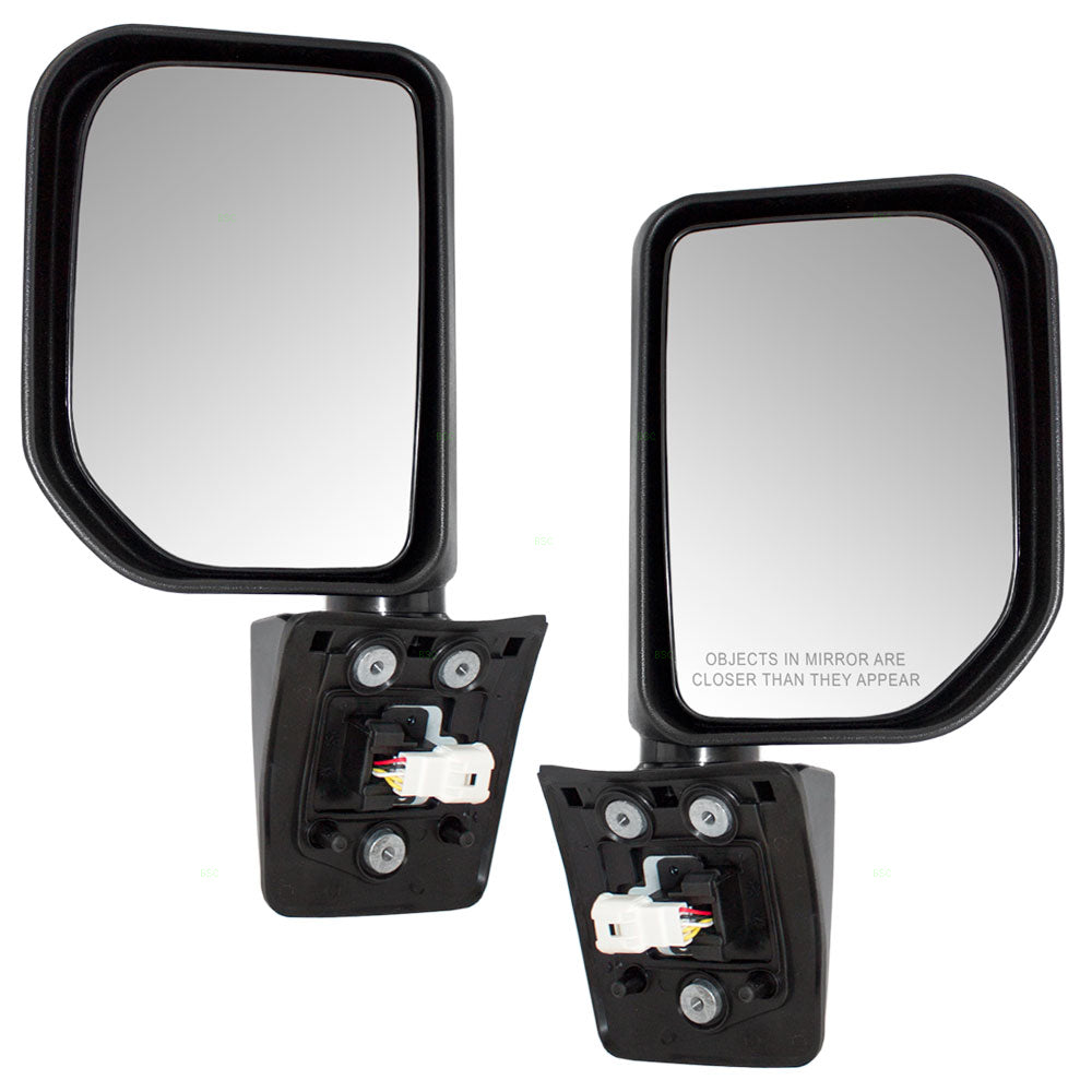 Brock Replacement Driver and Passenger Power Side View Mirrors with Lamps Gloss Compatible with 2007-2014 FJ Cruiser 87940-35A60 87910-35A90