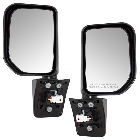 Brock Replacement Driver and Passenger Power Side View Mirrors with Lamps Gloss Compatible with 2007-2014 FJ Cruiser 87940-35A60 87910-35A90