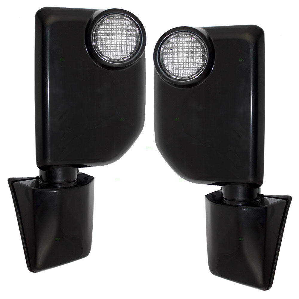 Brock Replacement Driver and Passenger Power Side View Mirrors with Lamps Gloss Compatible with 2007-2014 FJ Cruiser 87940-35A60 87910-35A90